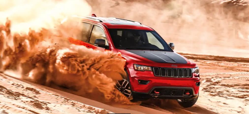 2021 Jeep Grand Cherokee Driving Through Desert