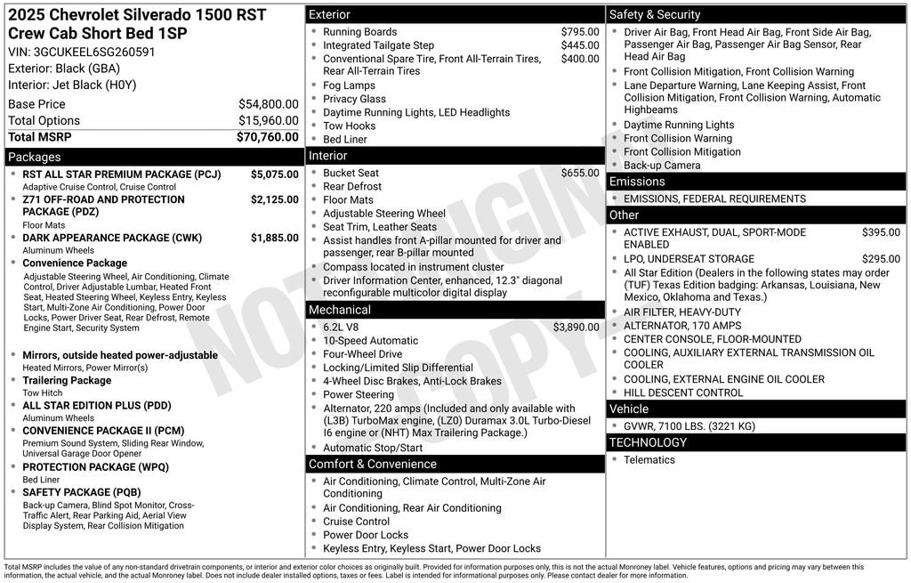 New 2025 Chevrolet Silverado 1500 RST Truck Crew Cab