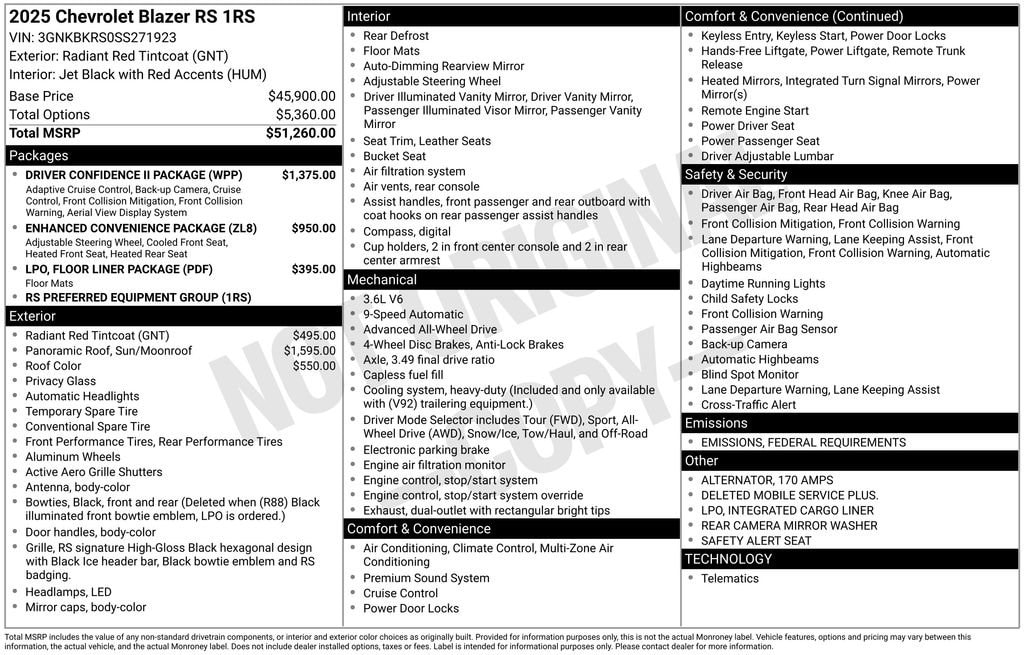 New 2025 Chevrolet Blazer RS SUV