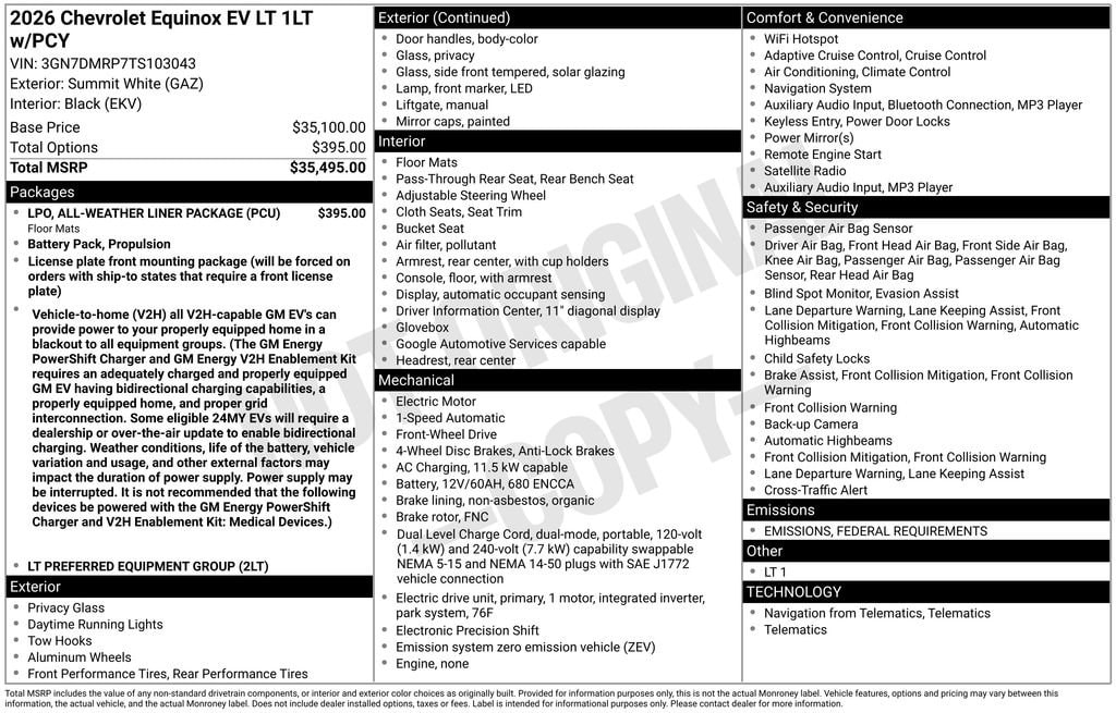 New 2026 Chevrolet Equinox EV LT 1 SUV