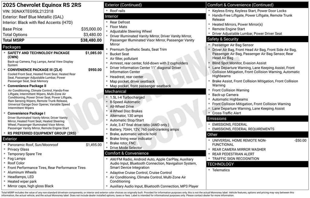 New 2025 Chevrolet Equinox RS SUV