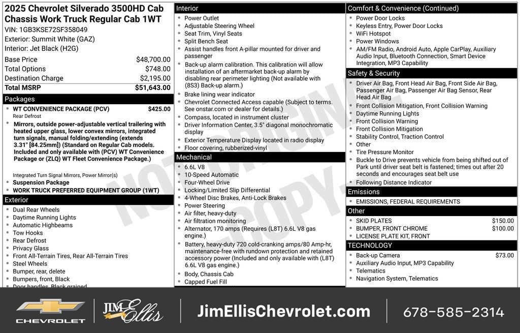 New 2025 Chevrolet Silverado 3500 HD Chassis Work Truck Truck Regular Cab