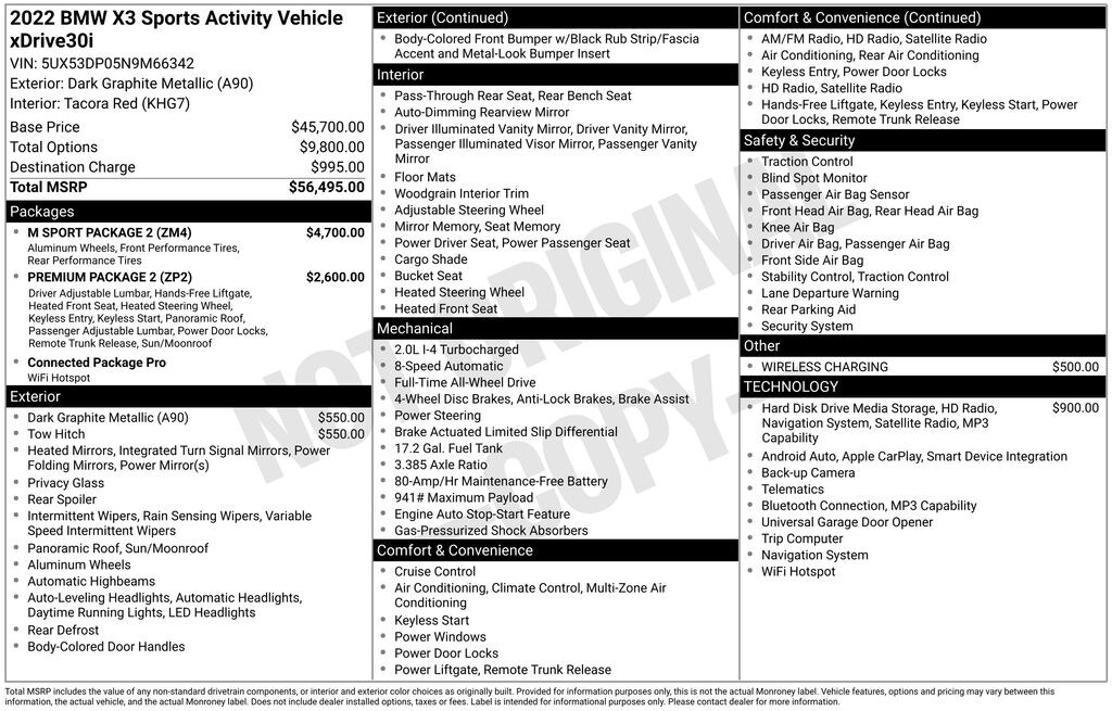 Used 2022 BMW X3 xDrive30i SUV