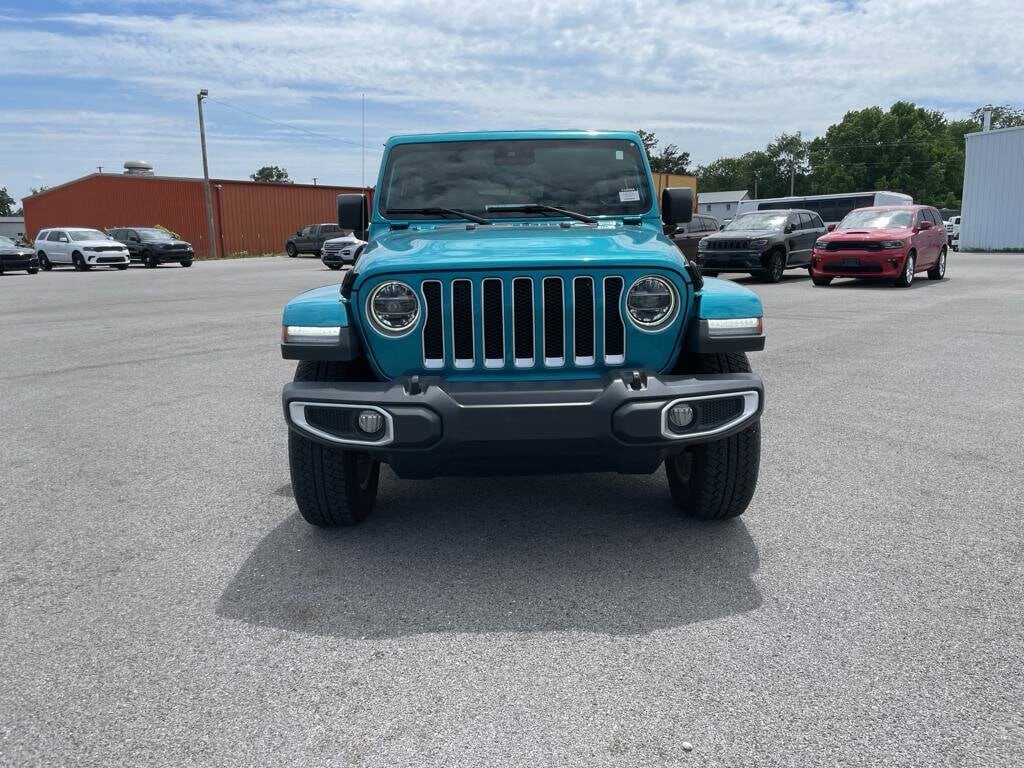 Certified 2020 Jeep Wrangler Unlimited Sahara with VIN 1C4HJXEN5LW164603 for sale in Harrisburg, IL