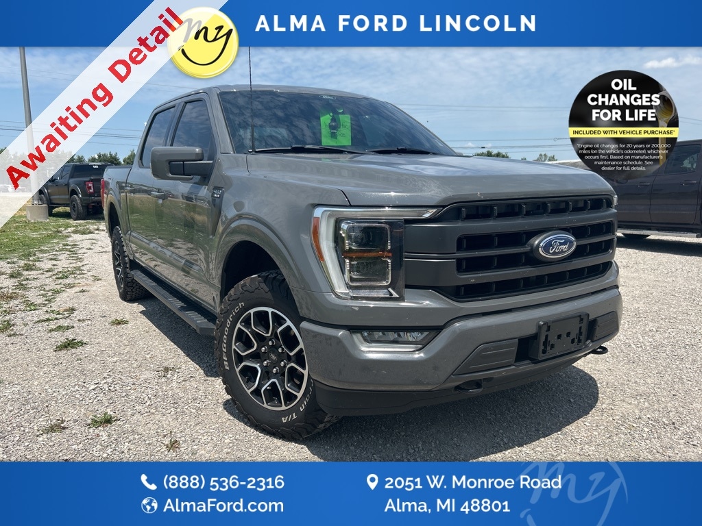 Used 2021 Ford F-150 Lariat with VIN 1FTFW1E86MFB56169 for sale in Alma, MI