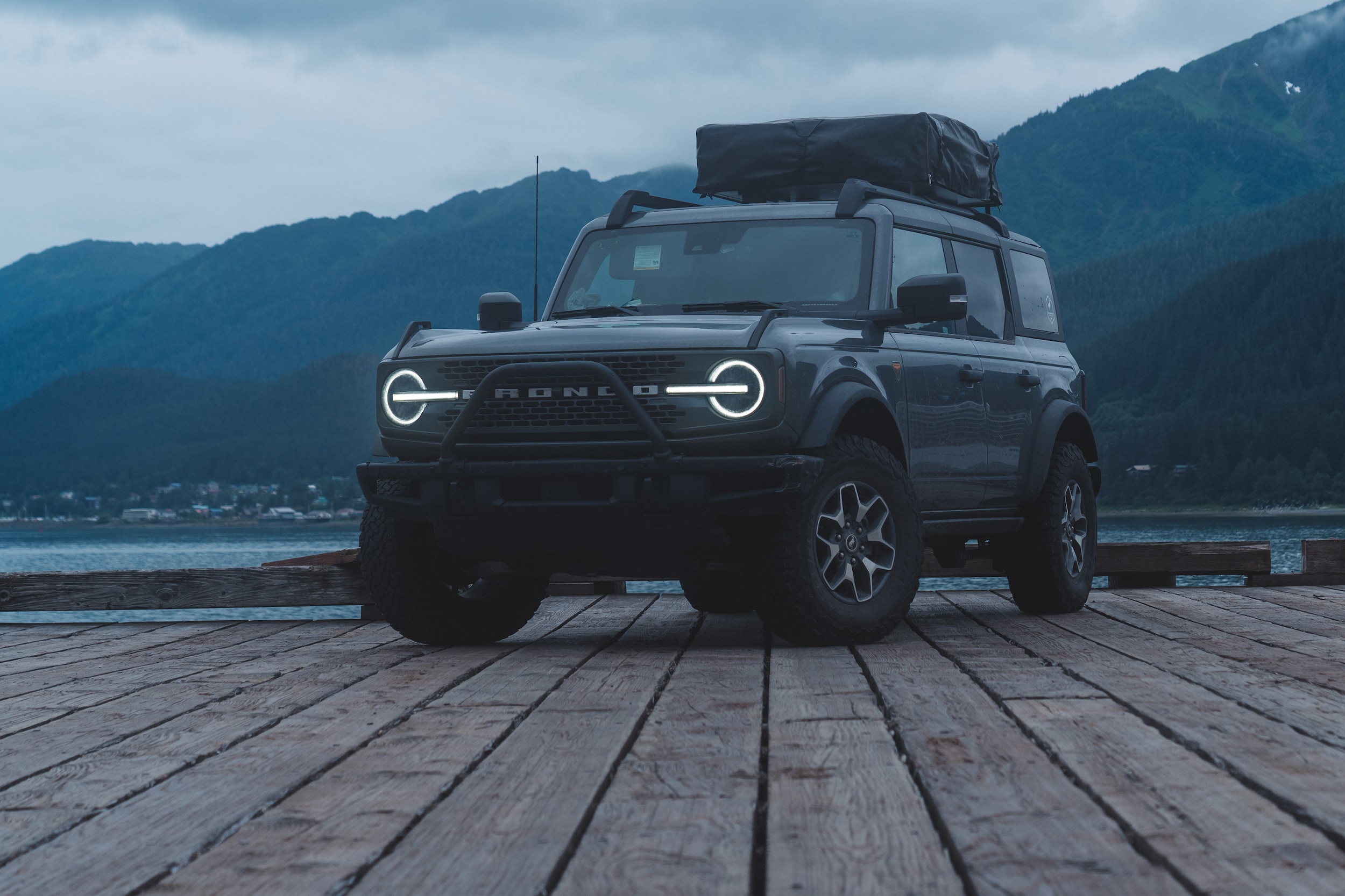 Ford bronco on a pier
