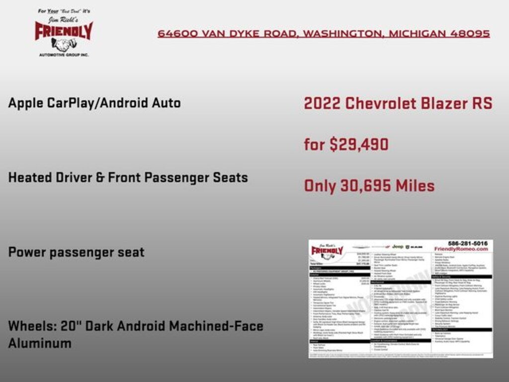 Used 2022 Chevrolet Blazer RS SUV