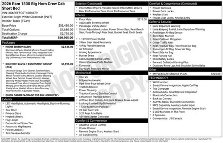 2026 Ram 1500 Big Horn/Lone Star Pickup