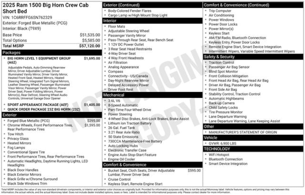 New 2025 Ram 1500 Big Horn/Lone Star Pickup