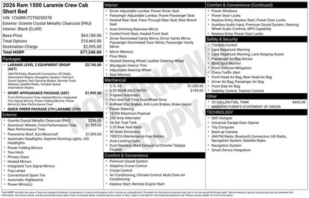 New 2026 Ram 1500 Laramie Pickup
