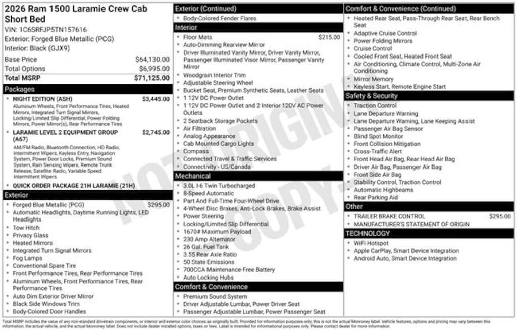 New 2026 Ram 1500 Laramie Pickup