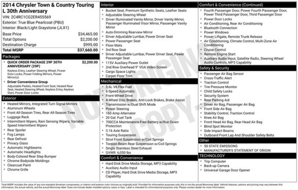 Used 2014 Chrysler Town & Country Touring-L Van