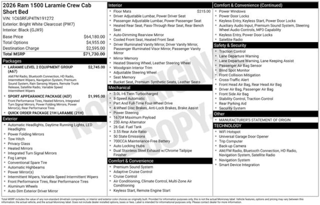 New 2026 Ram 1500 Laramie Pickup