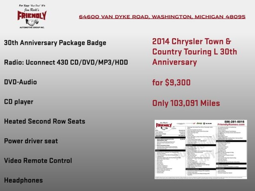 Used 2014 Chrysler Town & Country Touring-L Van