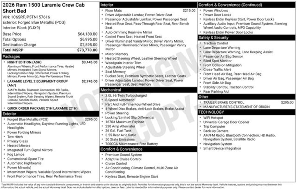 New 2026 Ram 1500 Laramie Pickup