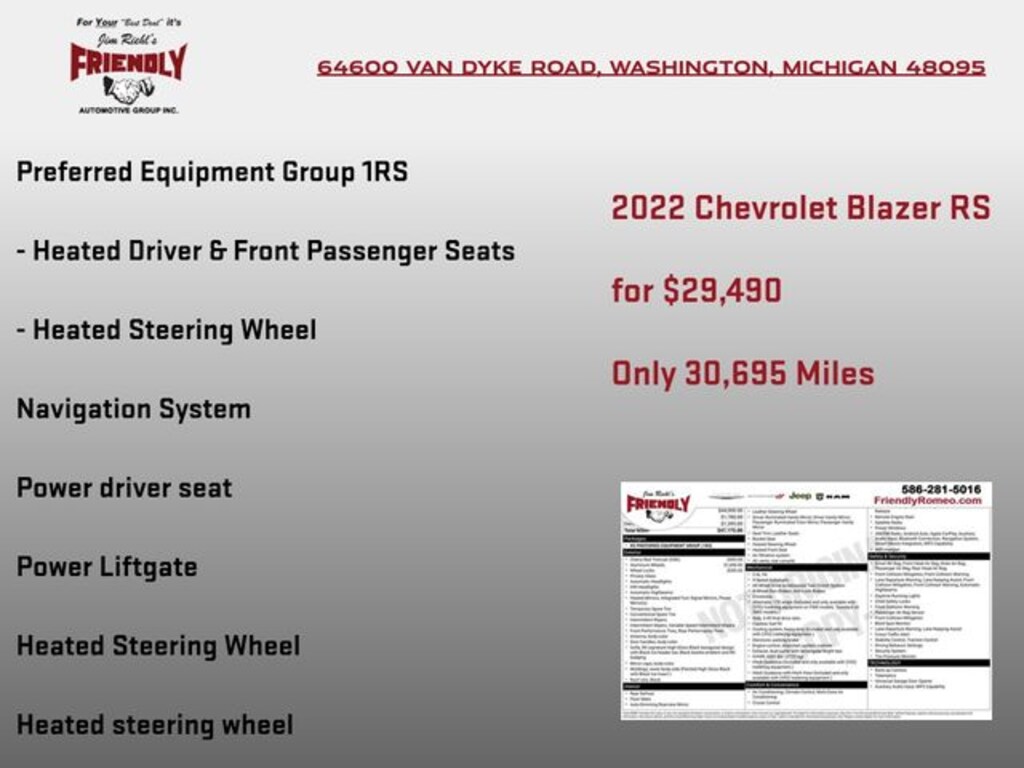 Used 2022 Chevrolet Blazer RS SUV