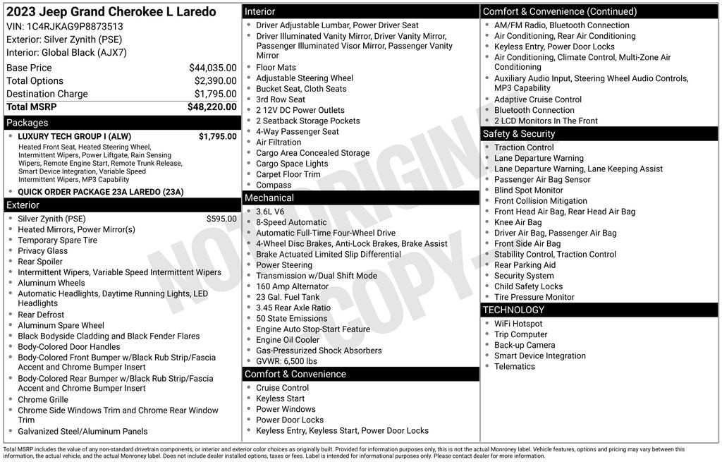 Used 2023 Jeep Grand Cherokee L Laredo SUV