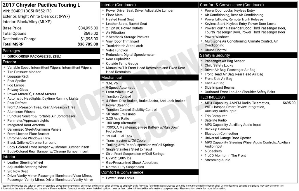 2017 Chrysler Pacifica