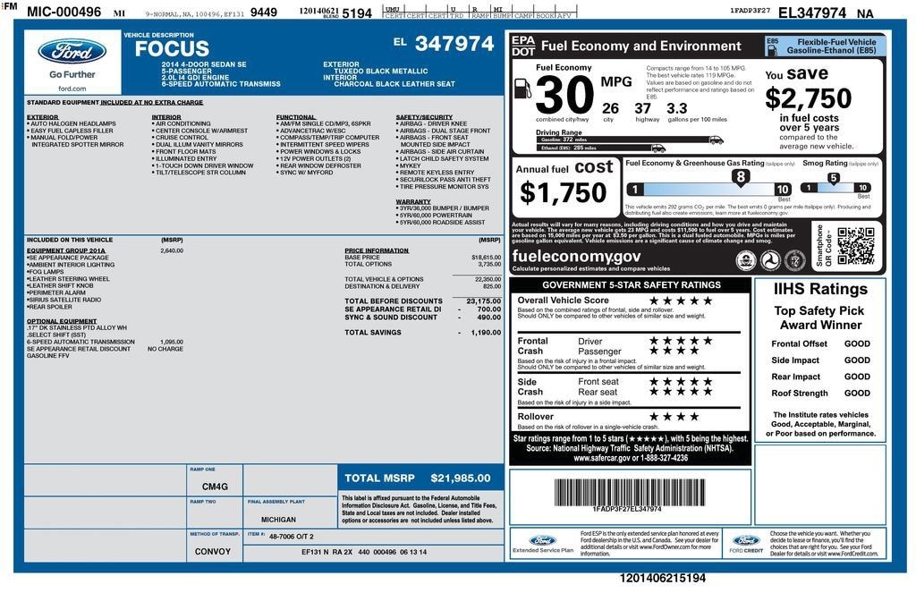 Used 2014 Ford Focus SE Sedan