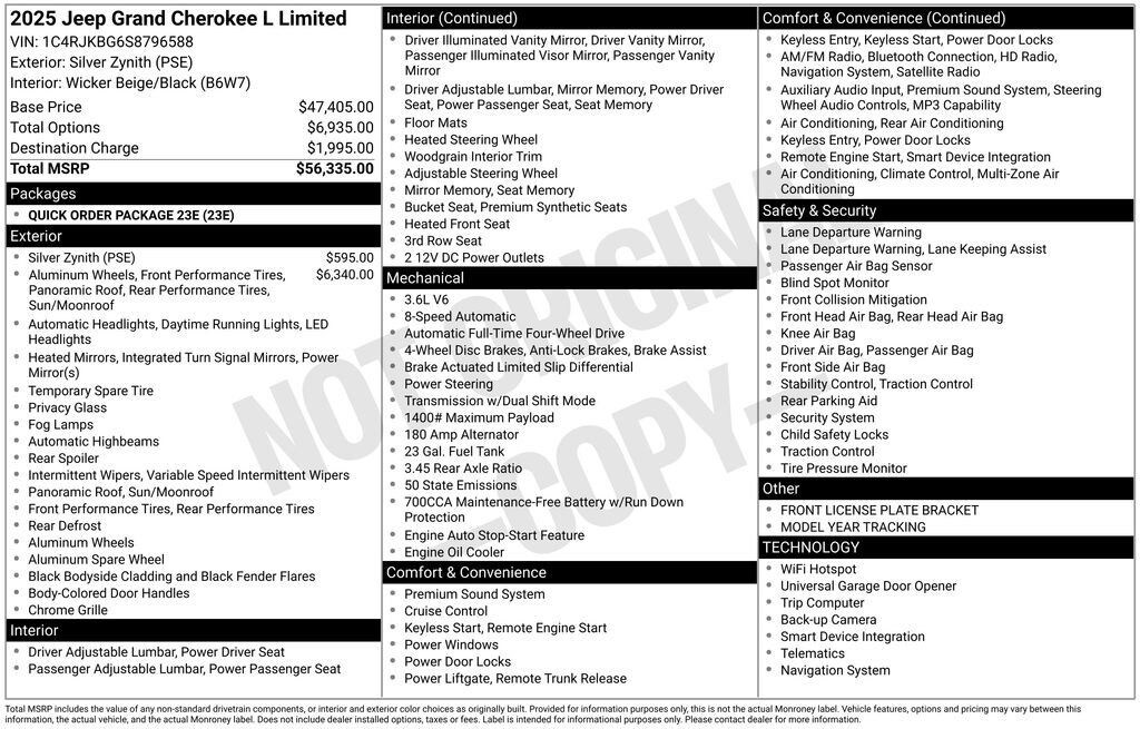 New 2025 Jeep Grand Cherokee L Limited Sport Utility