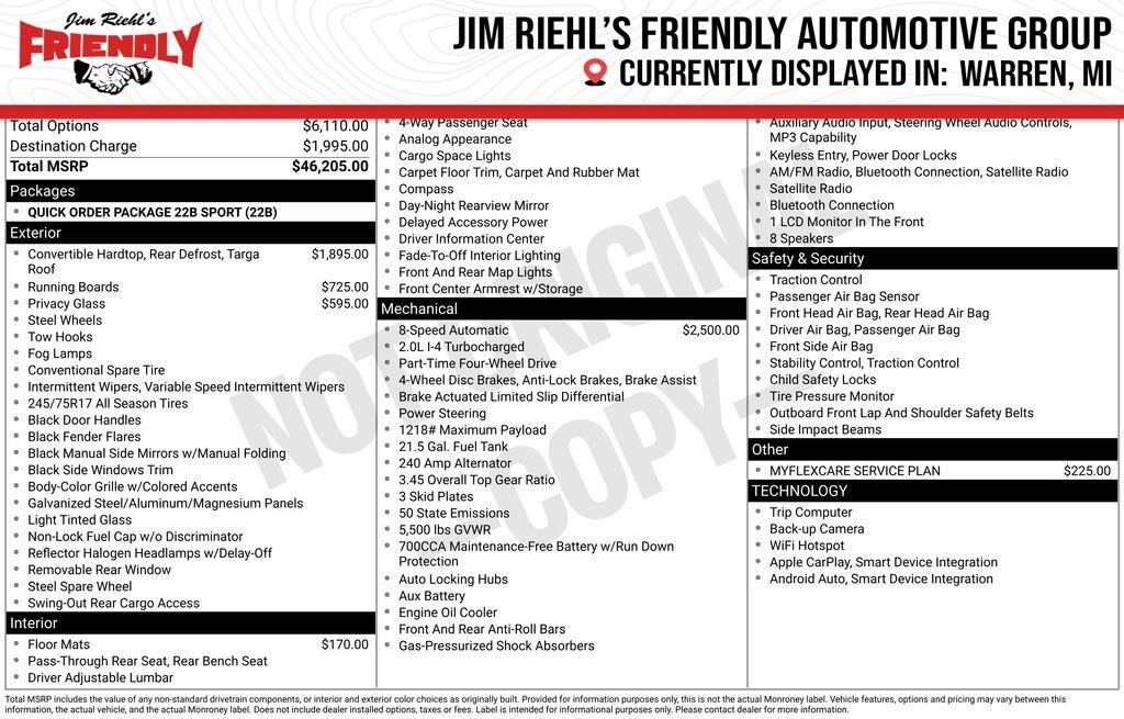 New 2026 Jeep Wrangler Sport Sport Utility