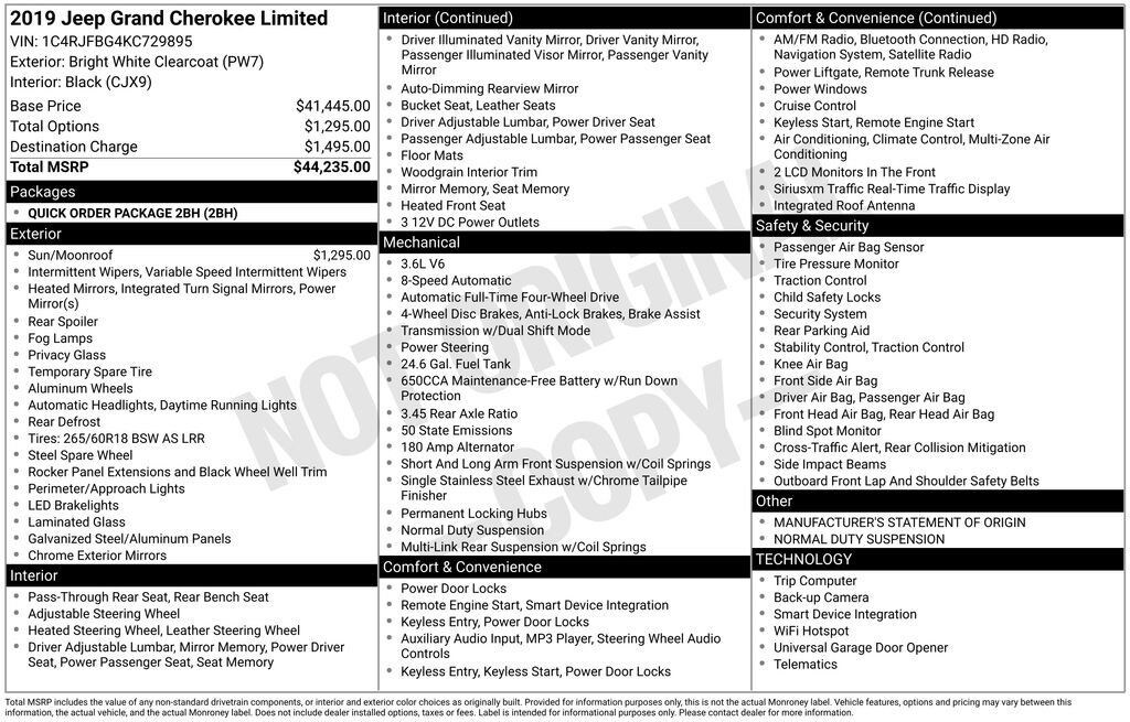 Used 2019 Jeep Grand Cherokee Limited SUV
