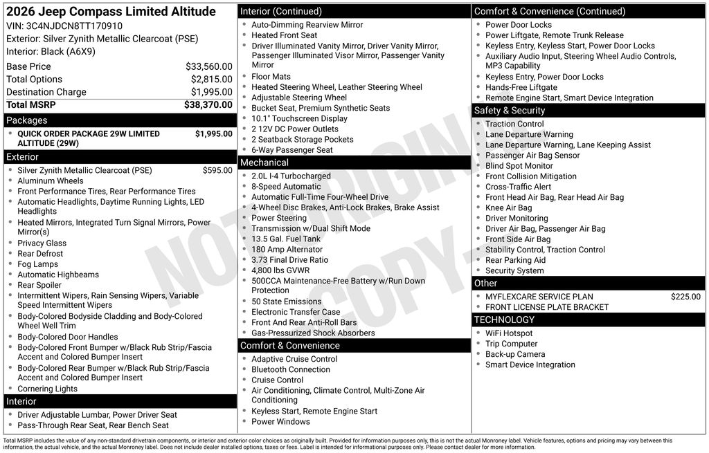 2026 Jeep Compass Limited Altitude 4X4's photo