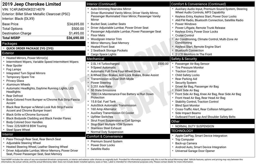 Used 2019 Jeep Cherokee Limited 4x4 SUV