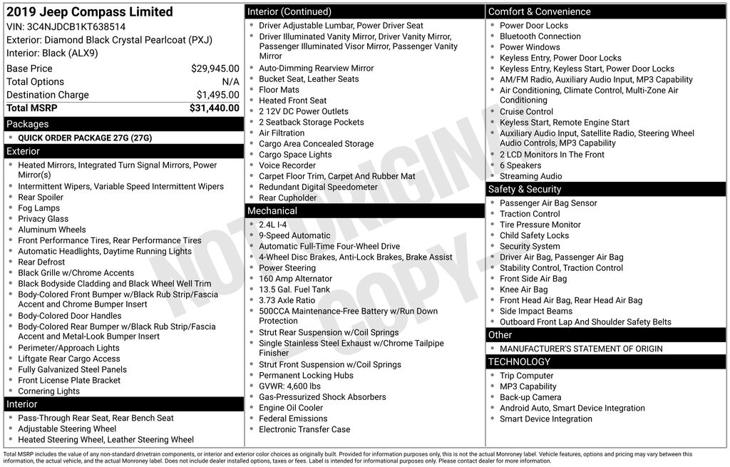 2019 Jeep Compass Limited 4X4's photo