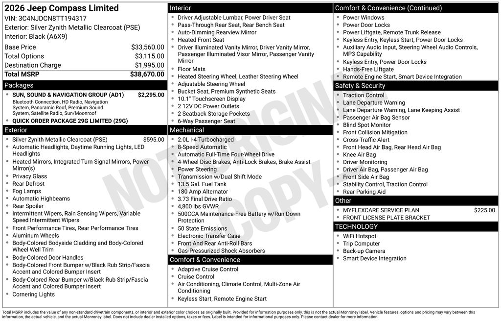 2026 Jeep Compass Limited 4X4's photo