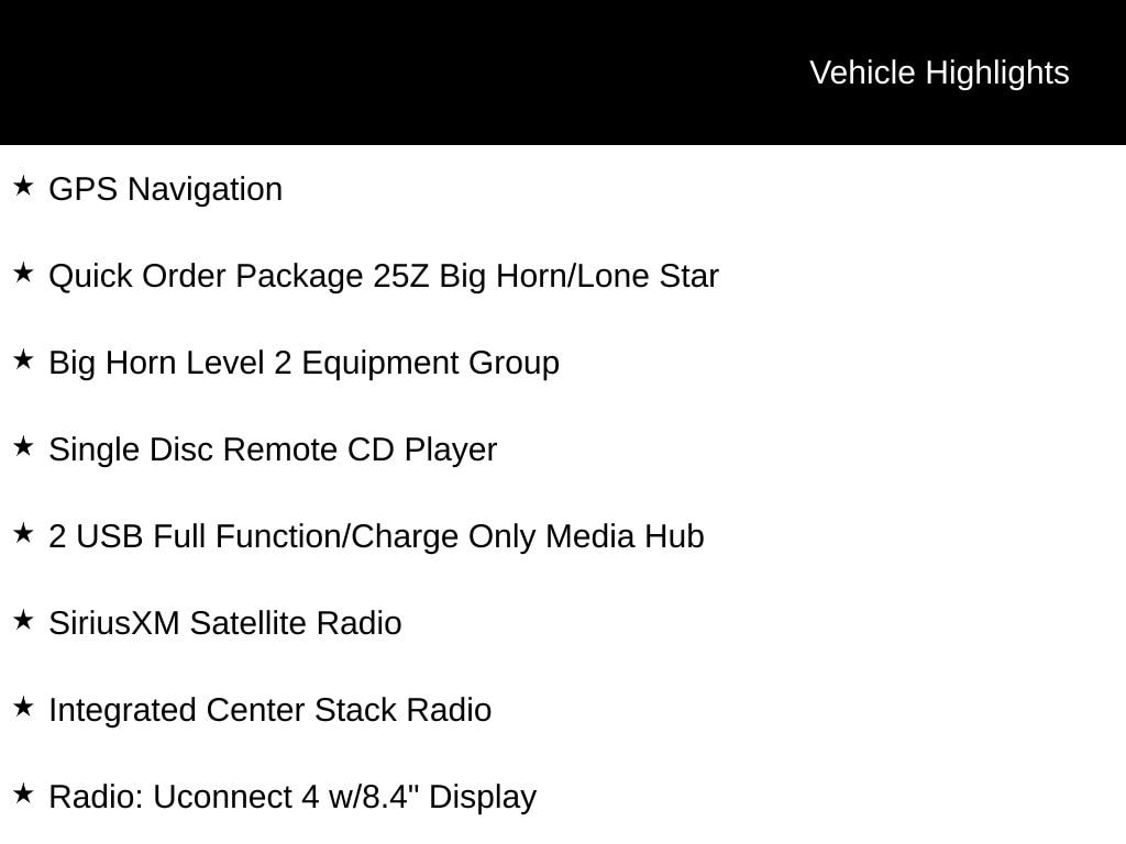 2019 RAM Ram 1500 Pickup Big Horn/Lone Star