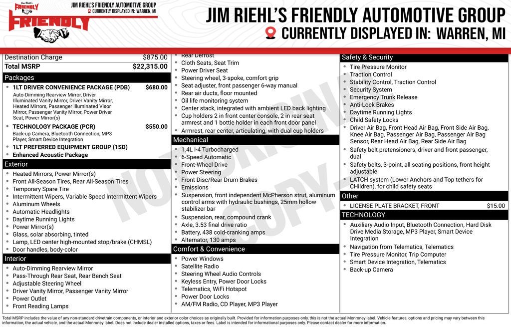 2016 Chevrolet Cruze Limited 1LT