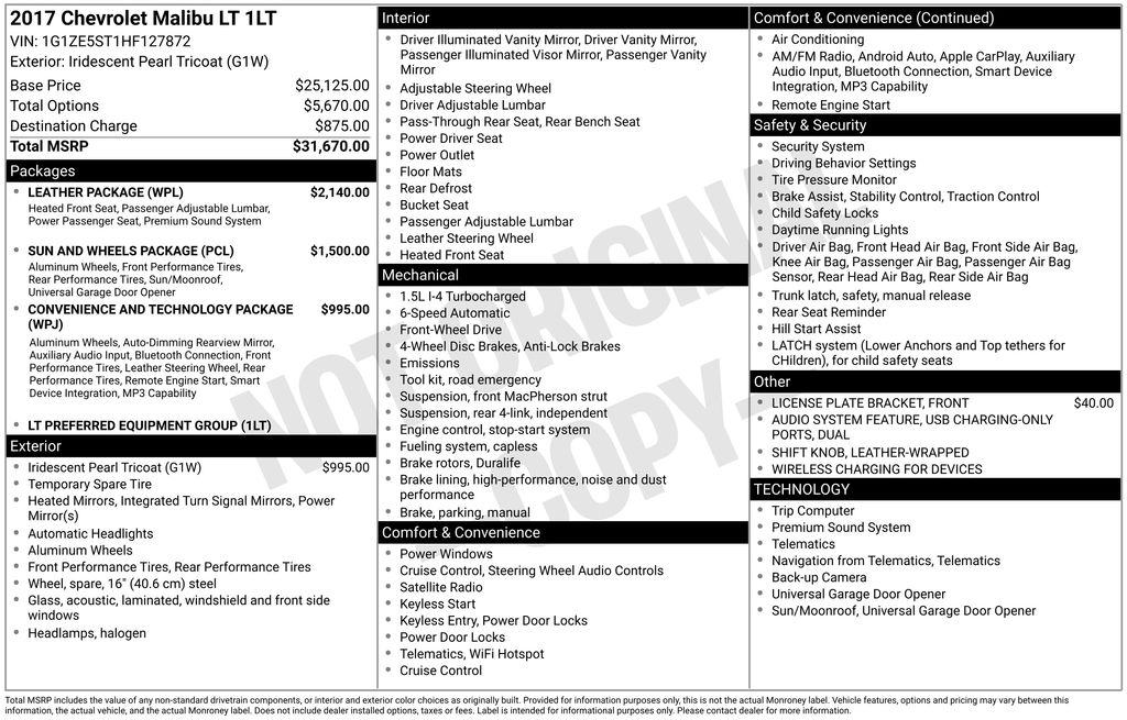 2017 Chevrolet Malibu 1LT