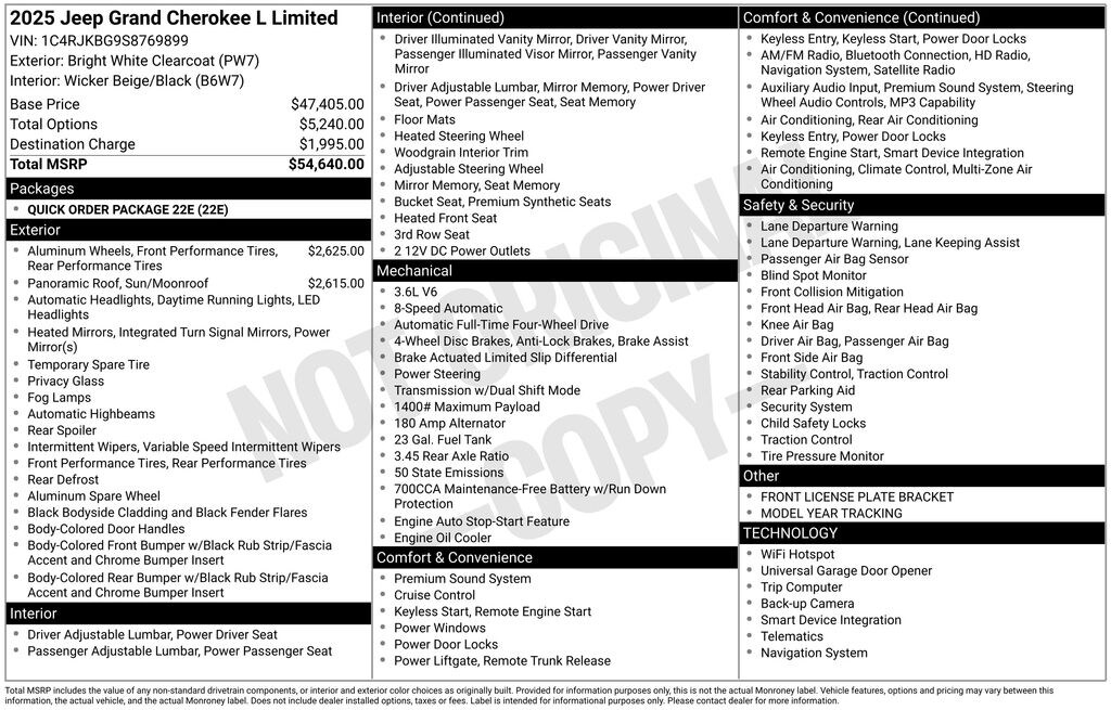 New 2025 Jeep Grand Cherokee L Limited Sport Utility