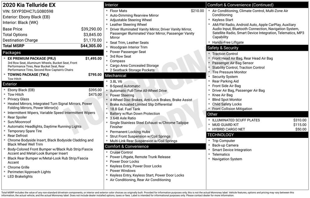 Used 2020 Kia Telluride EX EX AWD