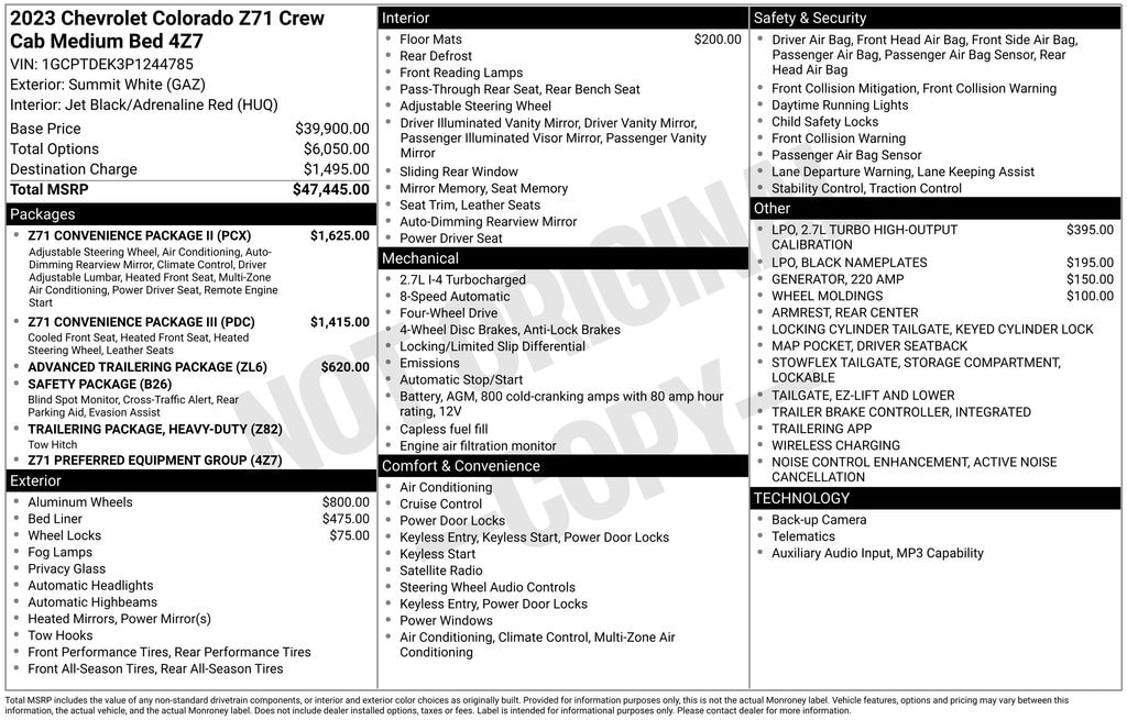 Used 2023 Chevrolet Colorado 4WD Z71 4WD Crew Cab Z71