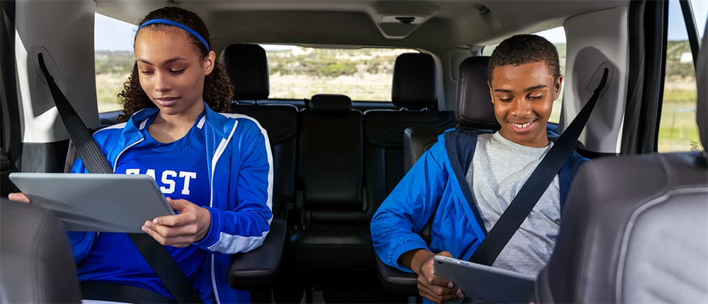 Kids in the backseat of a 2027 Ford Expedition