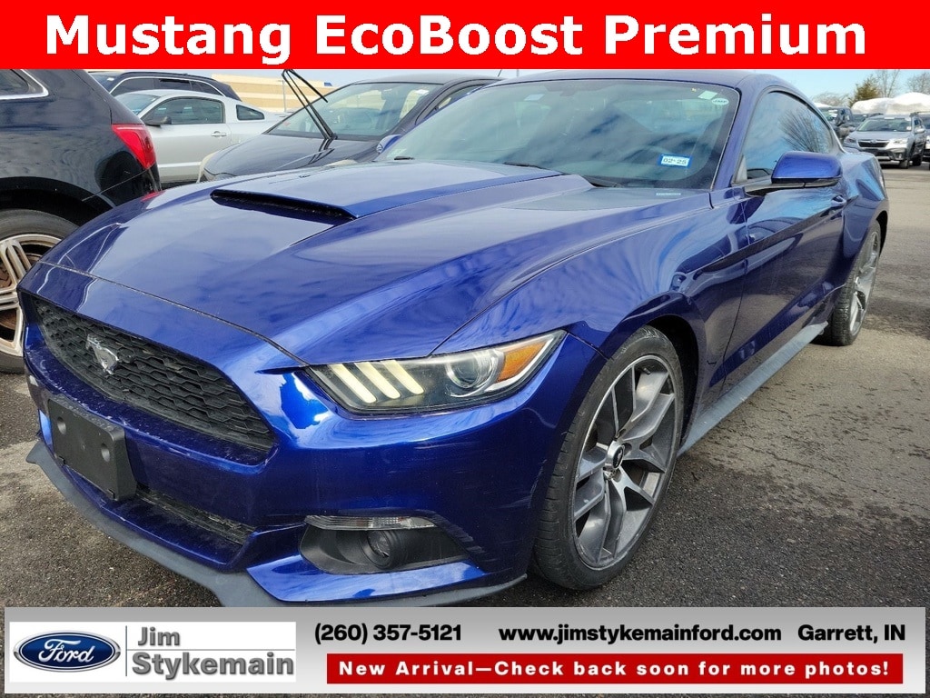 Used 2015 Ford Mustang EcoBoost Premium with VIN 1FA6P8TH2F5342055 for sale in Garrett, IN