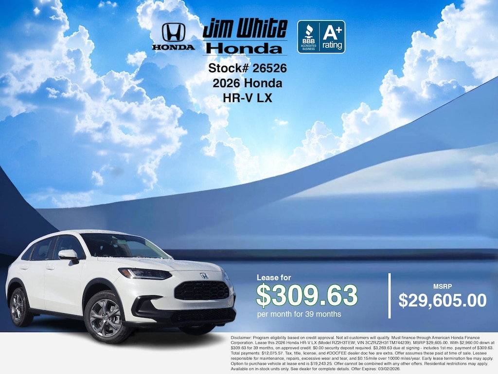 New 2026 Honda HR-V LX SUV