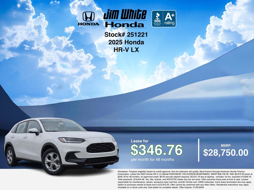 New 2025 Honda HR-V LX SUV