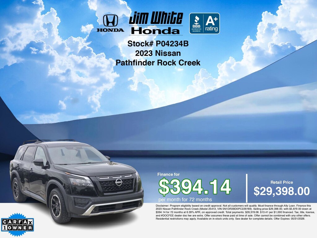 Used 2023 Nissan Pathfinder Rock Creek SUV