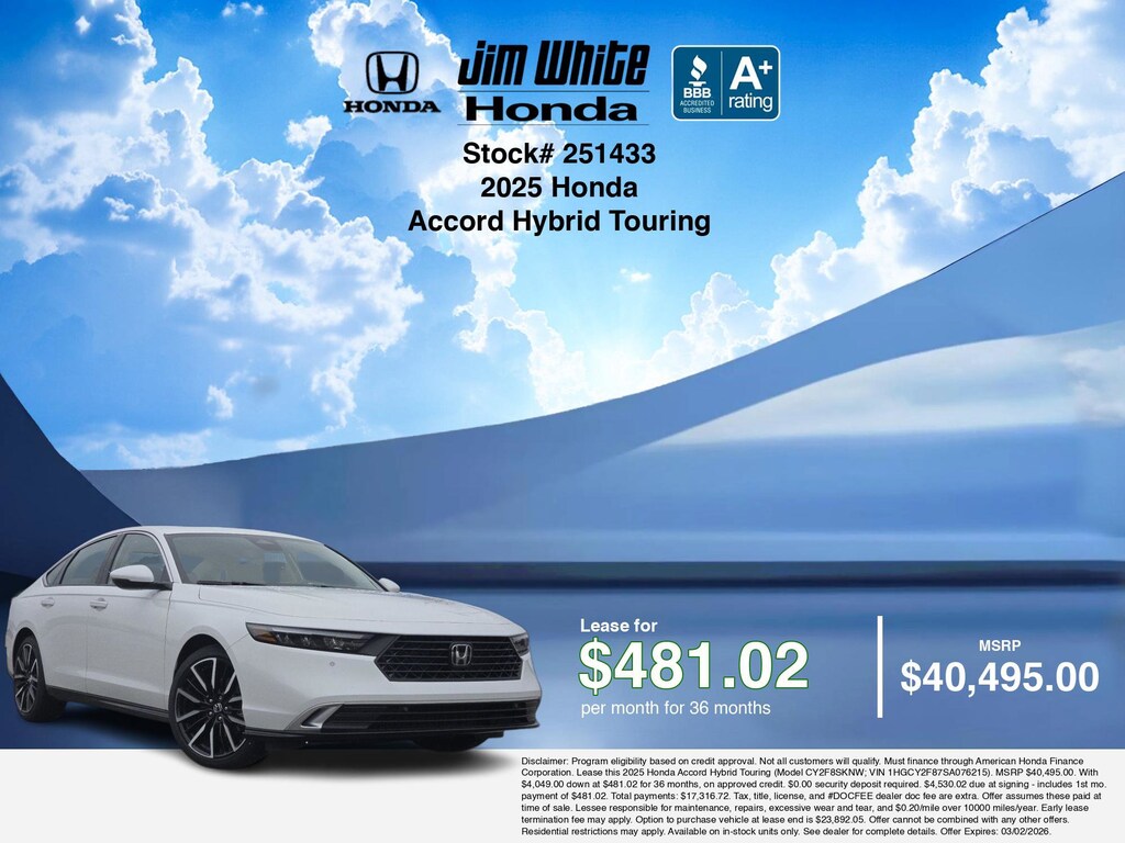 New 2025 Honda Accord Hybrid Touring Sedan