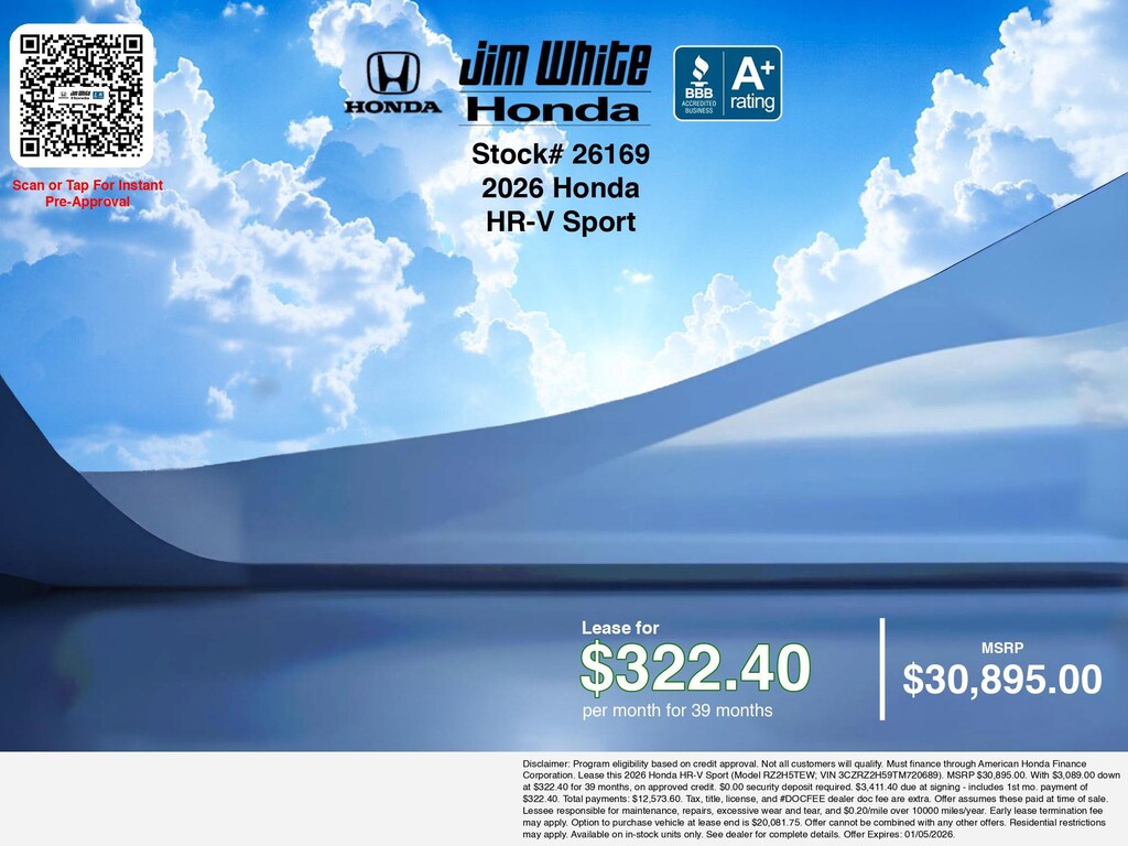 New 2026 Honda HR-V Sport SUV