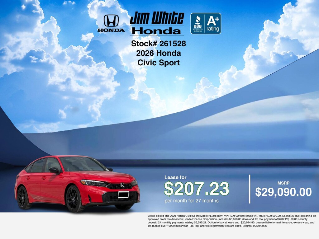 New 2026 Honda Civic Sport Hatchback