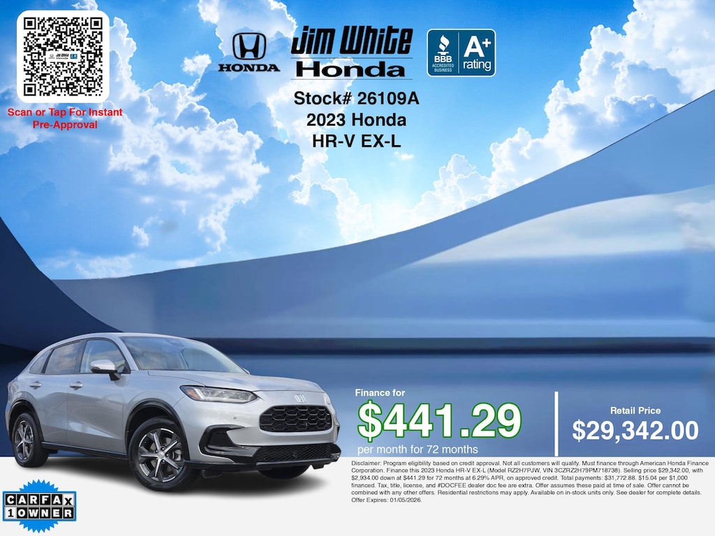 Certified 2023 Honda HR-V EX-L SUV