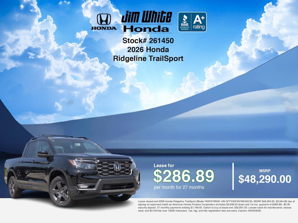 New 2026 Honda Ridgeline TrailSport Truck Crew Cab