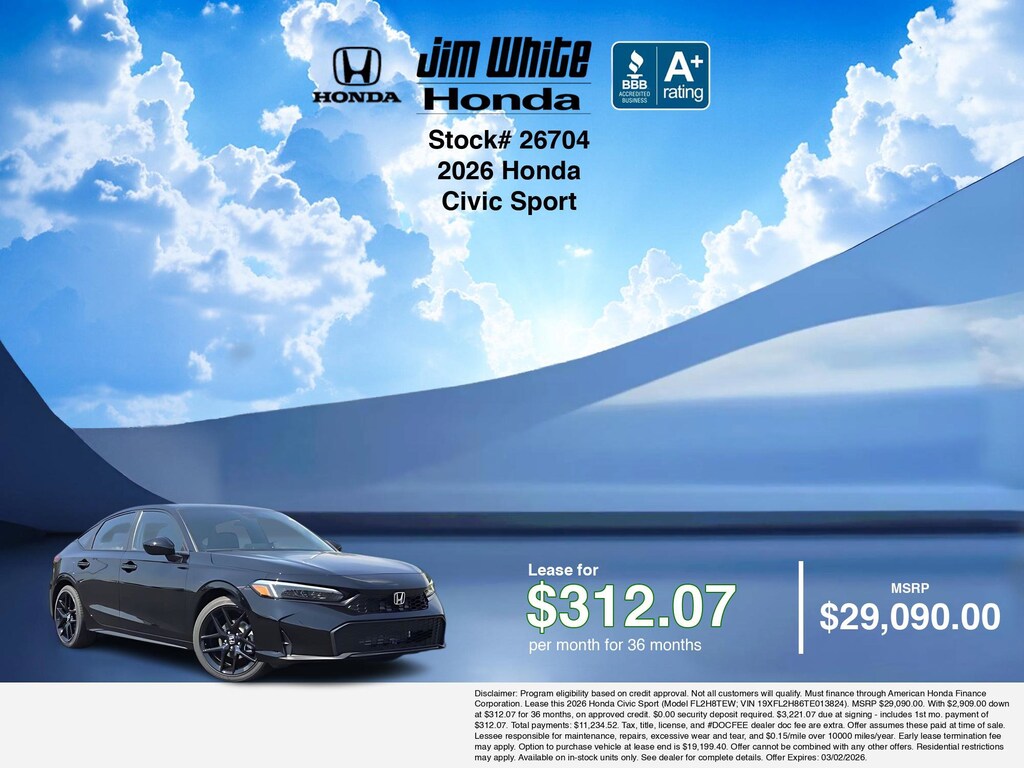 New 2026 Honda Civic Sport Hatchback