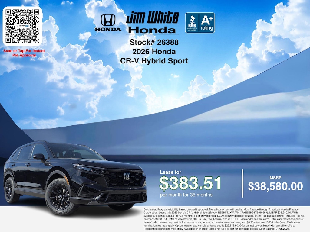 New 2026 Honda CR-V Hybrid Sport SUV