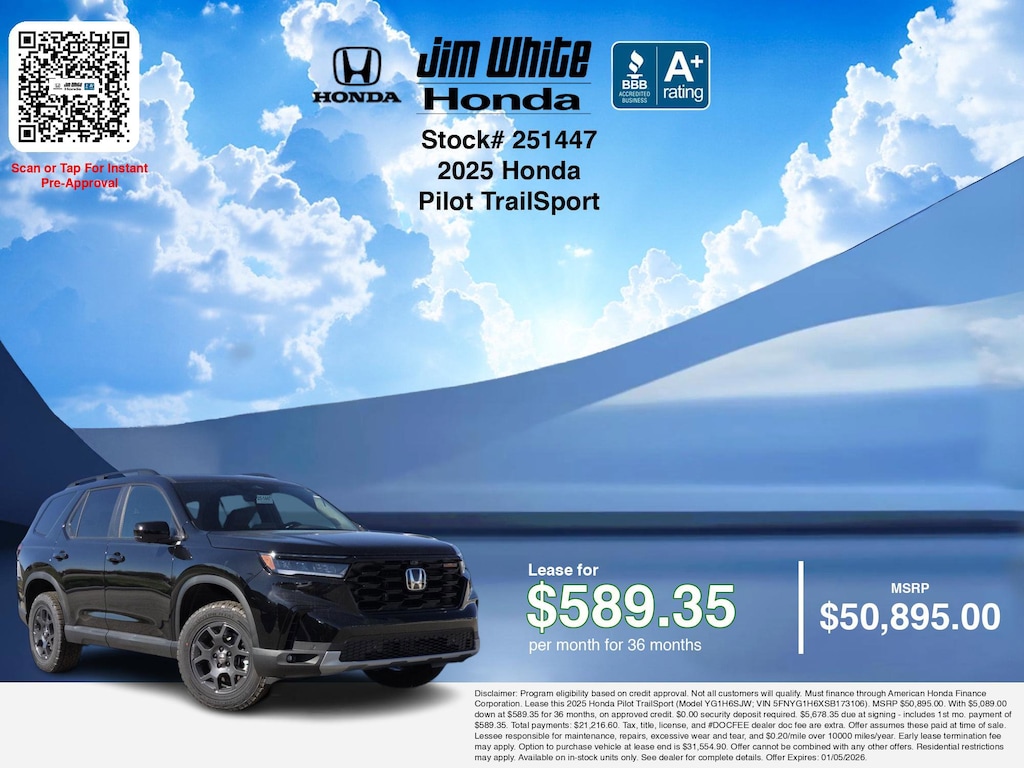 New 2025 Honda Pilot TrailSport SUV