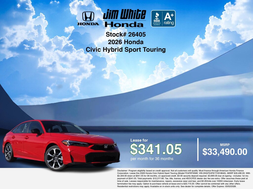 New 2026 Honda Civic Hybrid Sport Touring Sedan